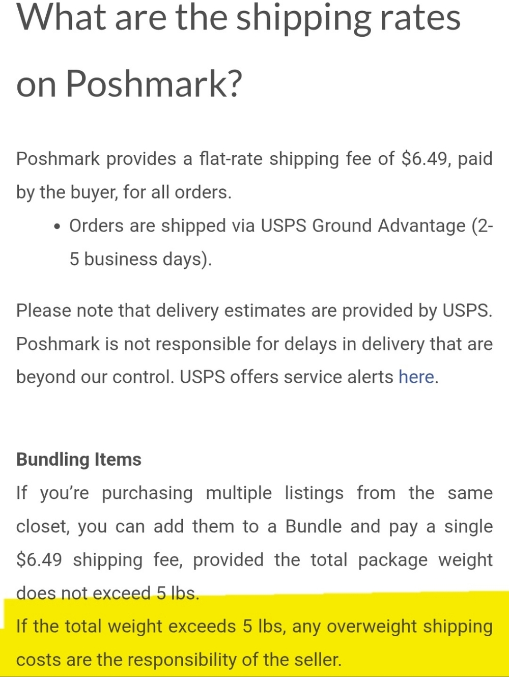 Shipping Rate Information